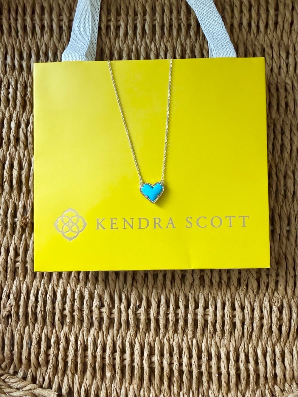 Kendra Scott Gold Chain Necklace with Turquoise Heart Pendant